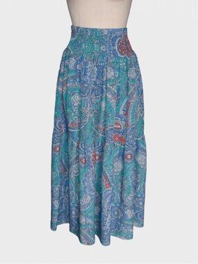 SHEIN Paisley Print Gathered Waist Maxi Skirt